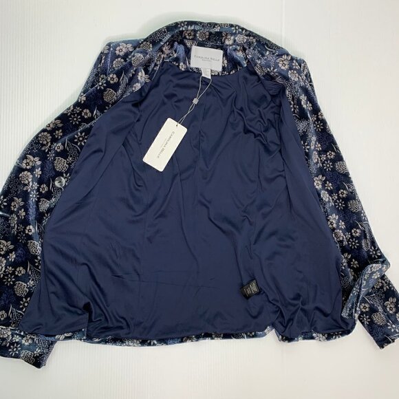 Carolina Belle Blazer Size XS Blue Velvet Floral NWT - Picture 6 of 11